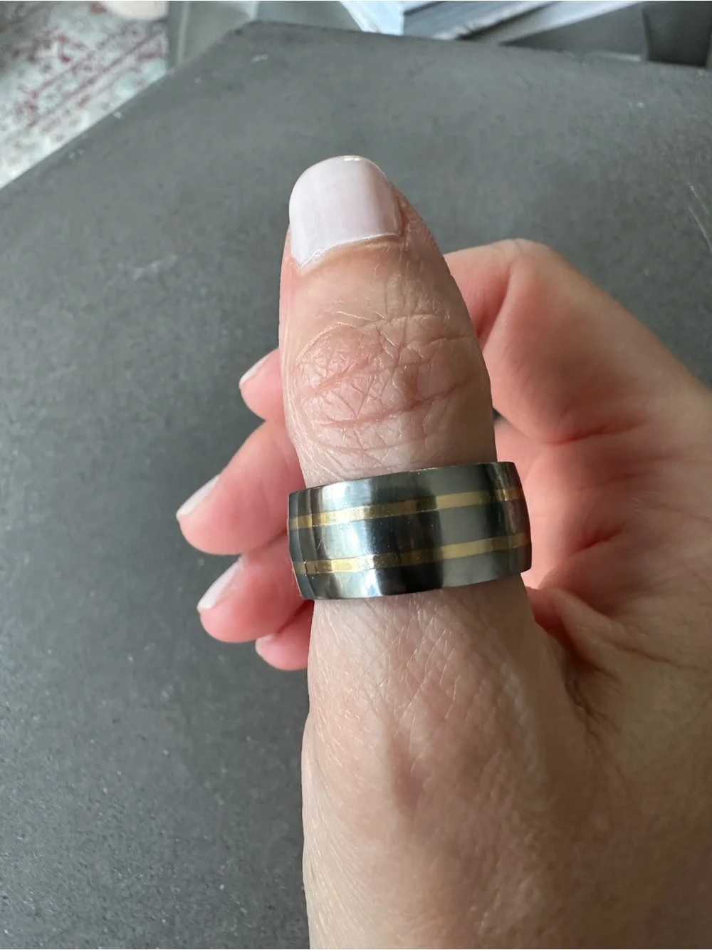 QG Titanium & 14k Comfort Fit 10mm Wedding Band